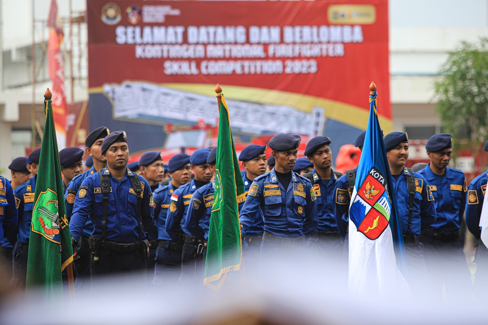 Jakarta,,Indonesia-february,2023-a,Team,Of,Firefighters,Takes,Part,In,An